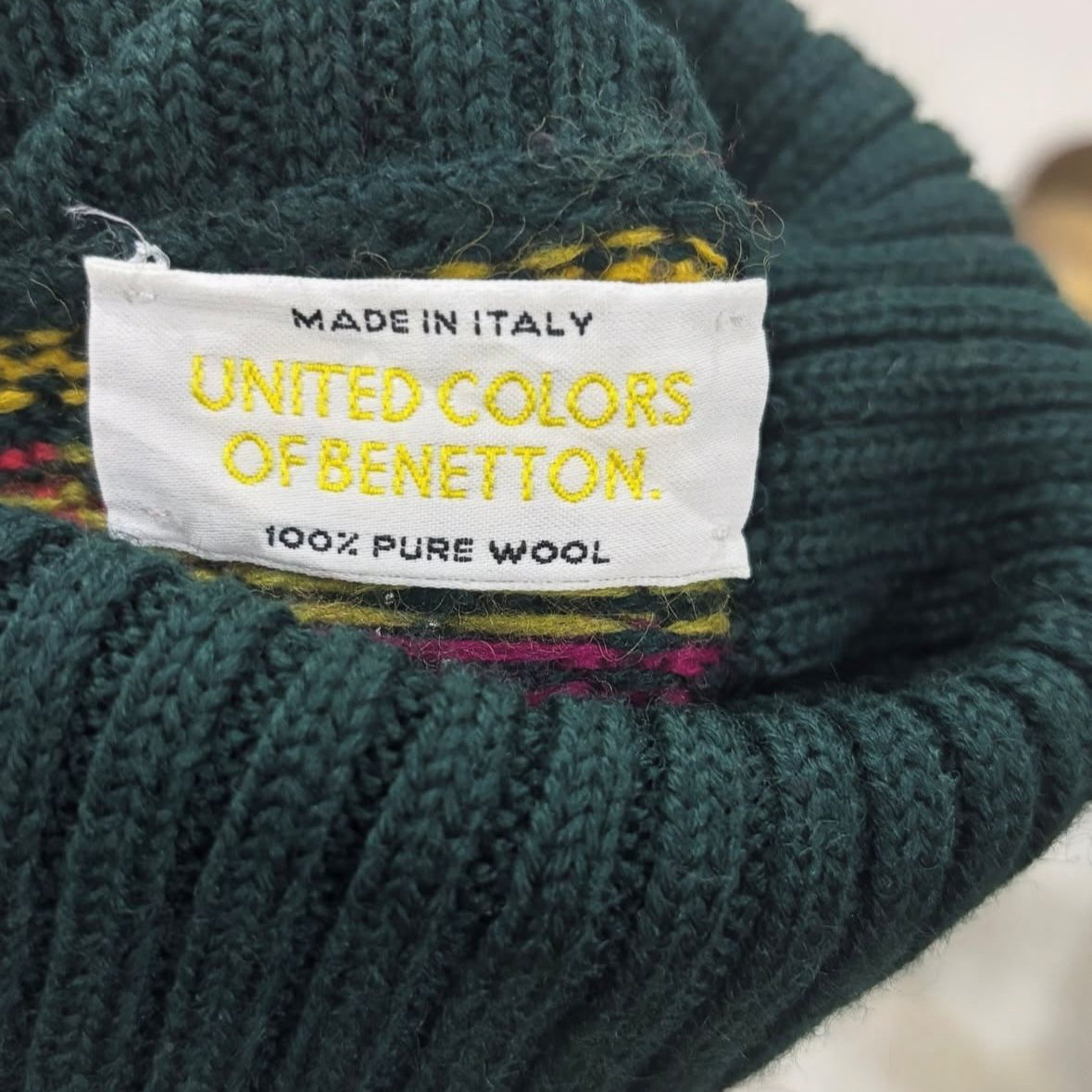 Vtg 80s Fair Isle Turtleneck Sweater