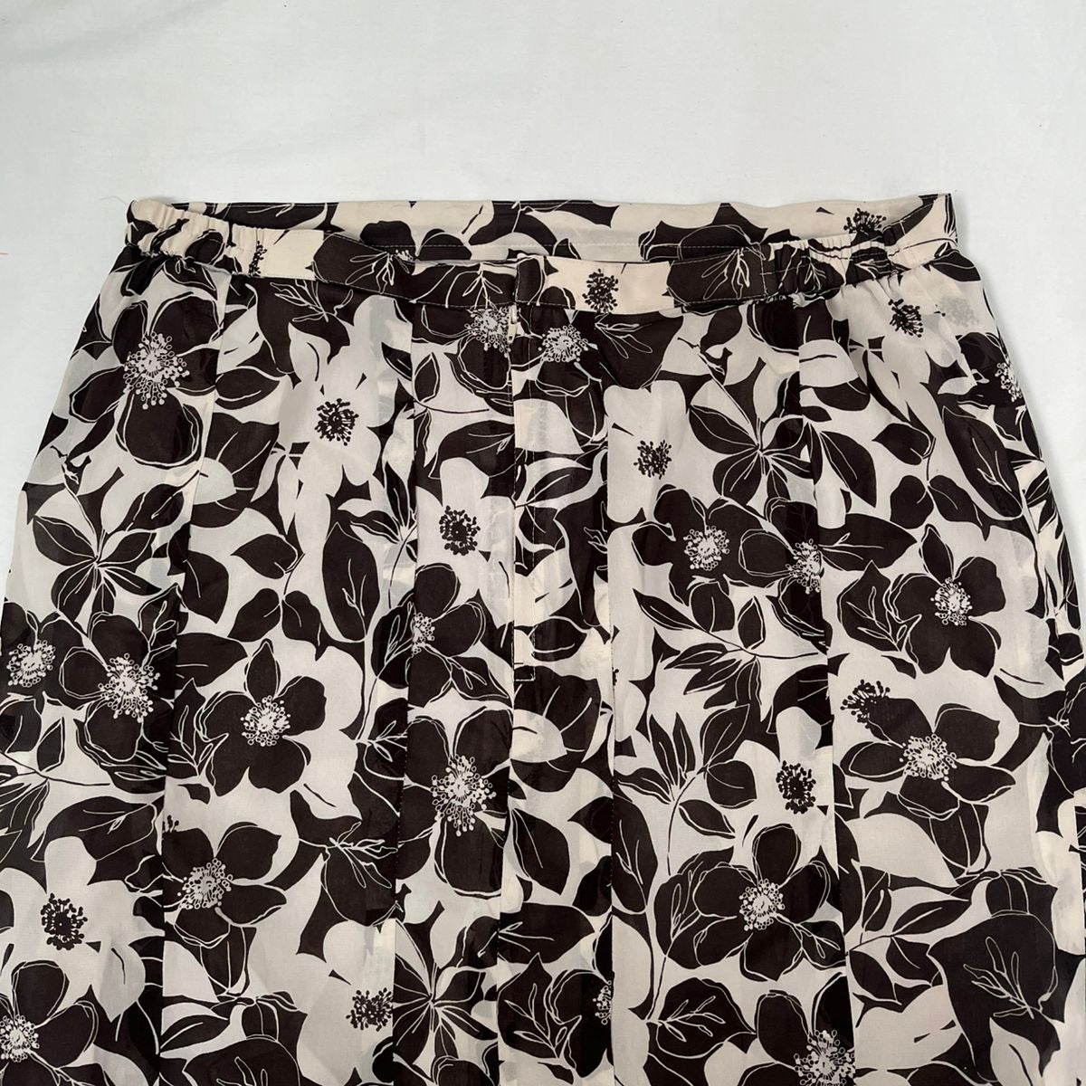 Floral White Midi Skirt