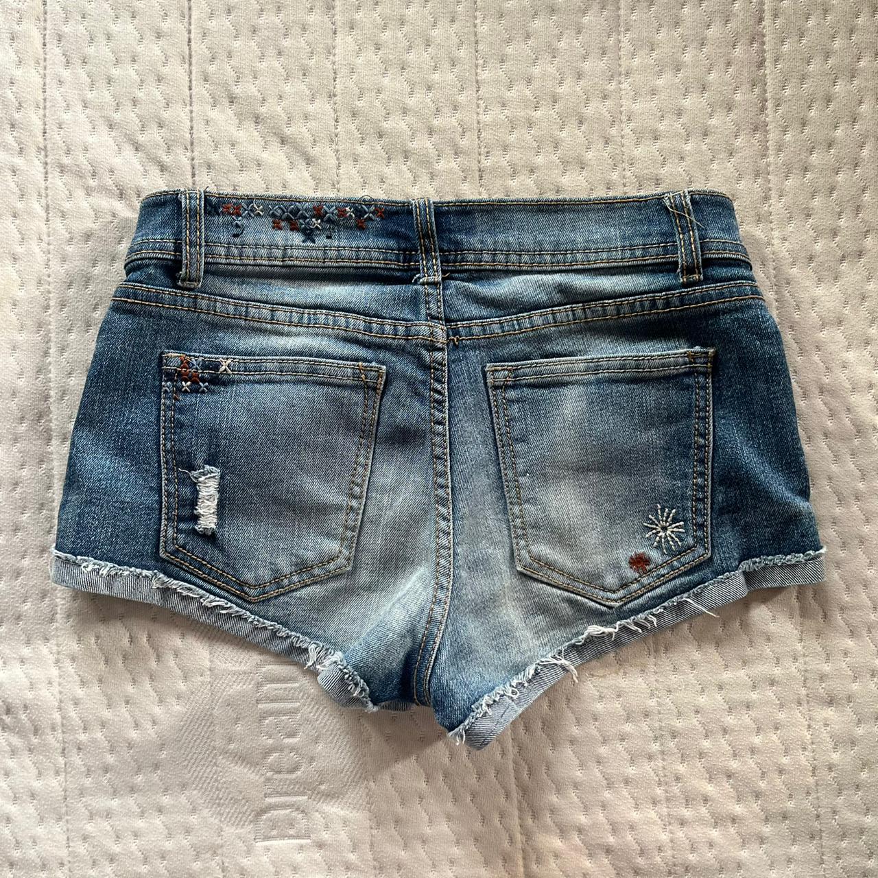 Low rise denim shorts
