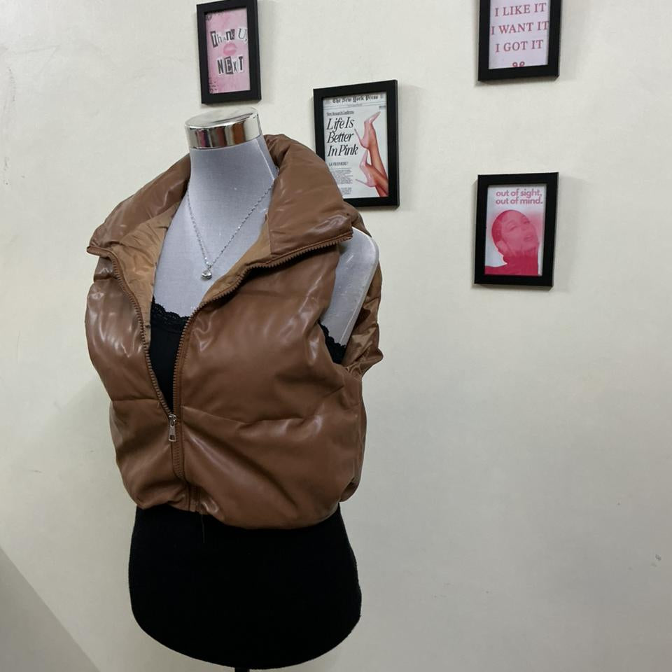 Puffer Leather Jacket