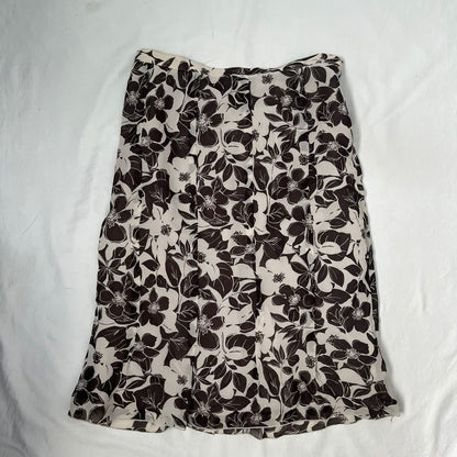 Floral White Midi Skirt