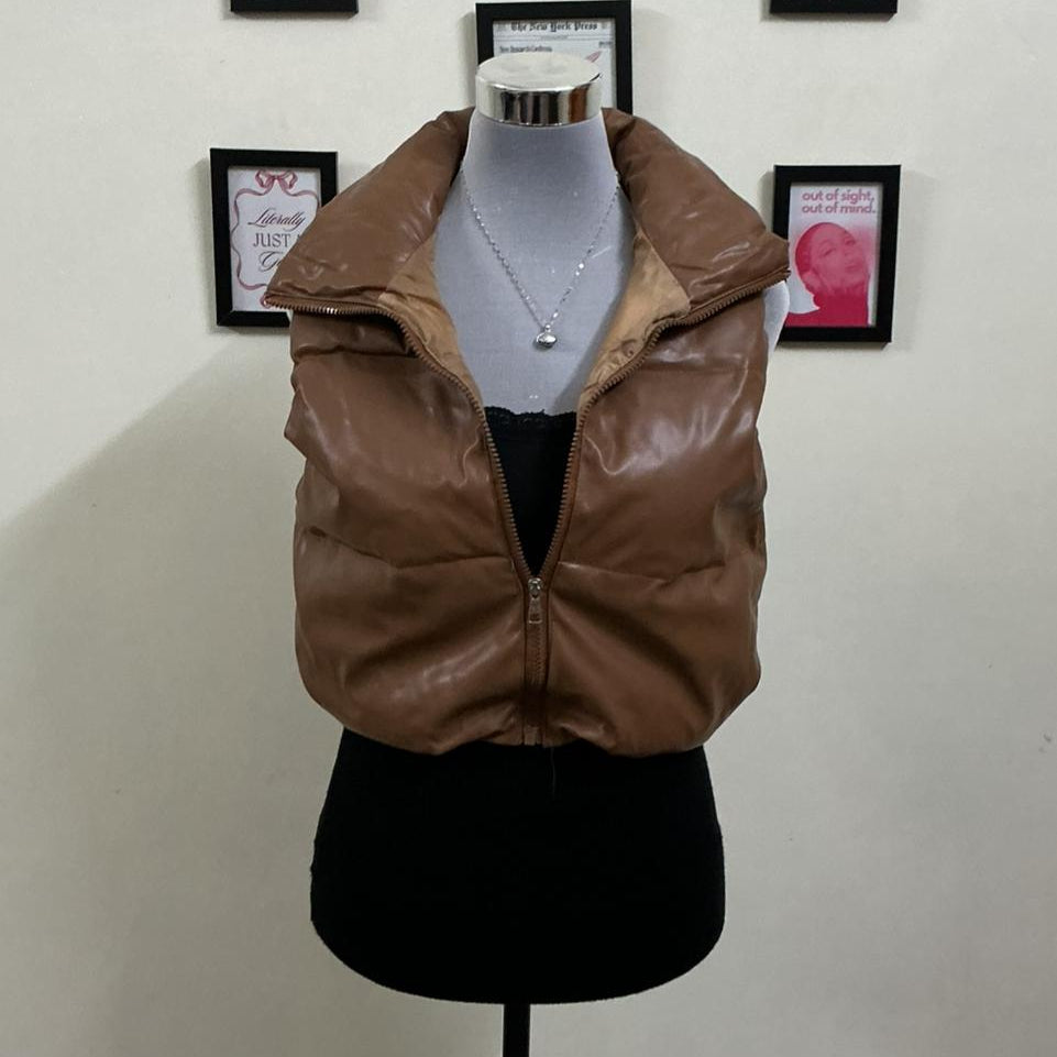 Puffer Leather Jacket