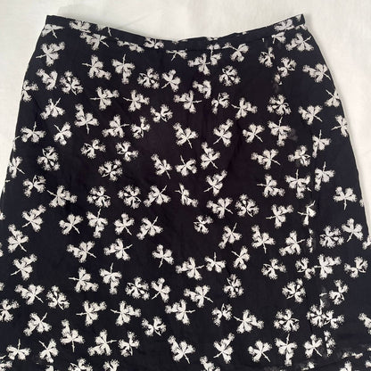 Floral Black Midi Skirt