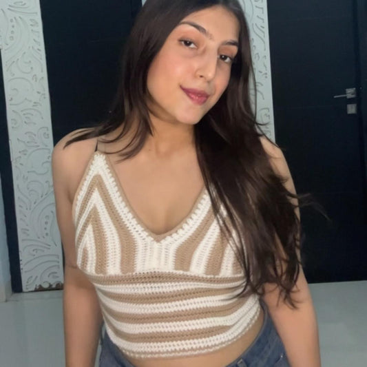 Hollister Beige Crochet Top