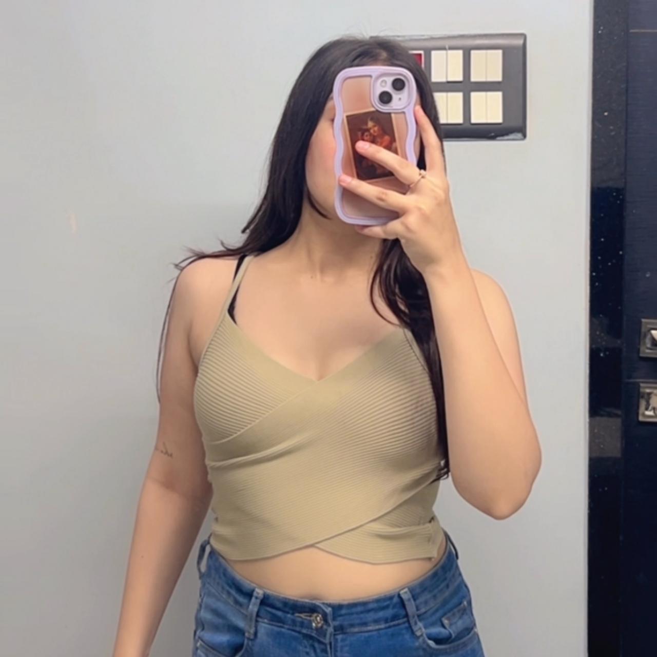 Pull & Bear Beige Fitted Top