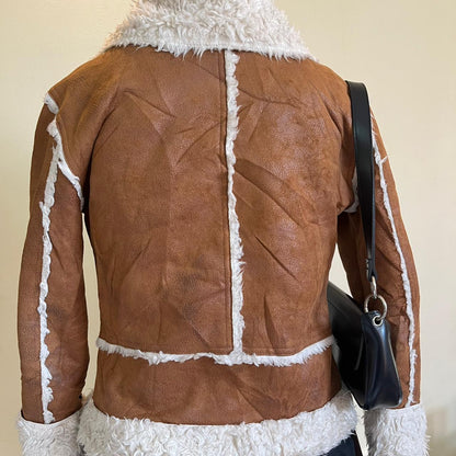 Brown Suede Fur Jacket