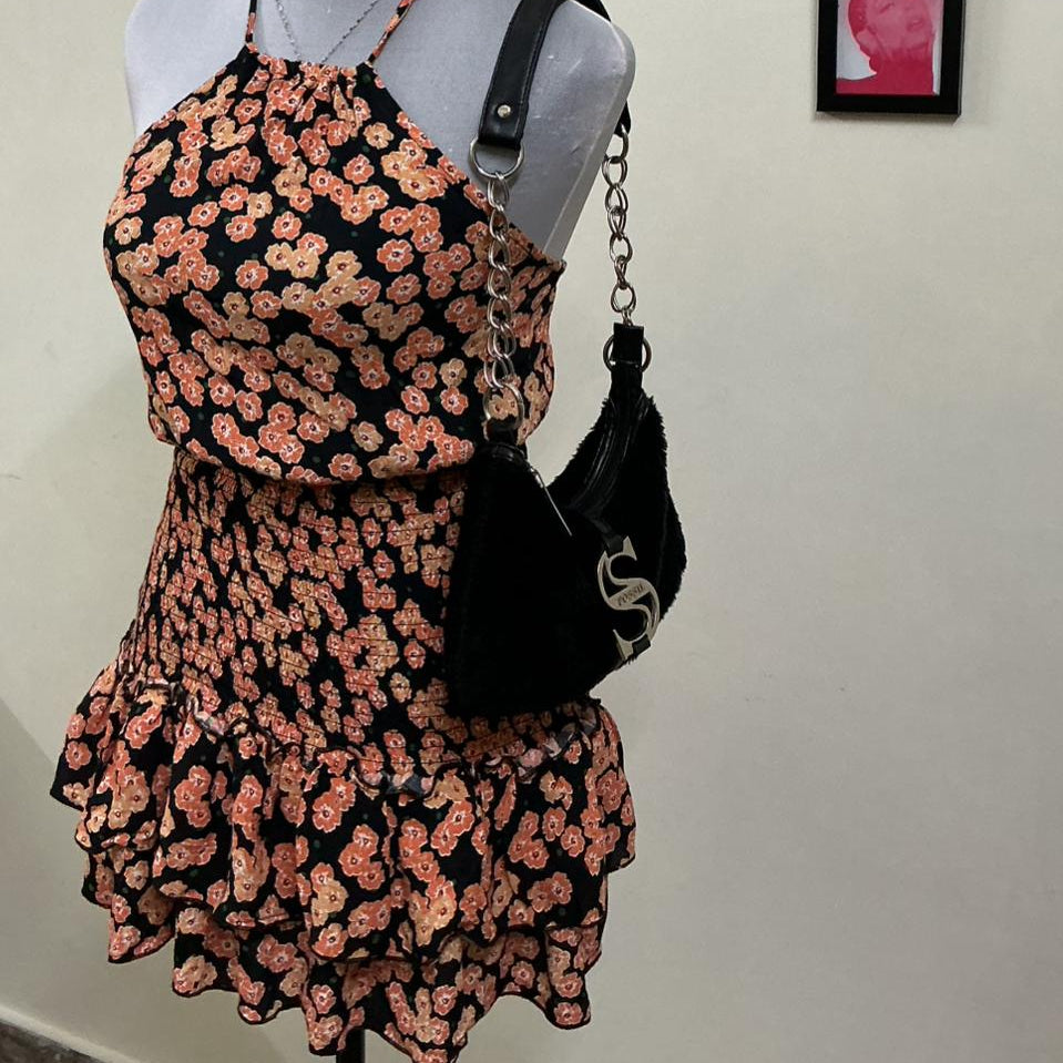 Floral Halter Neck Dress