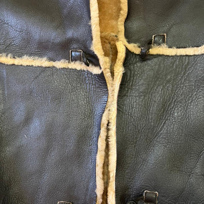 Brown Leather Jacket with Fur