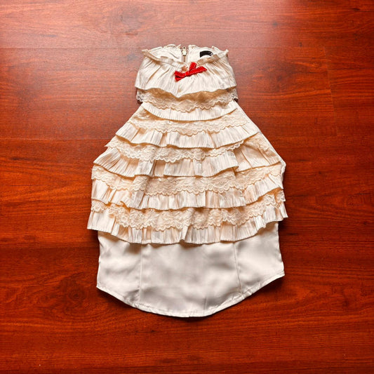 Cream Ruffle Detail Halter Top