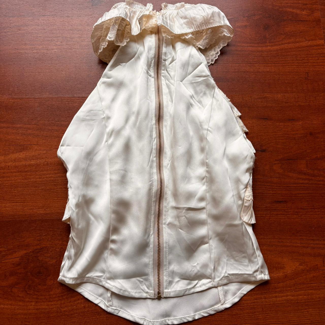 Cream Ruffle Detail Halter Top