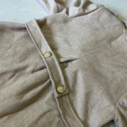 Beige Double Breasted Peacoat