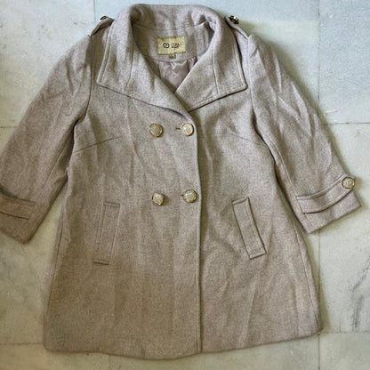 Beige Double Breasted Peacoat