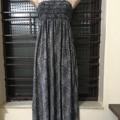 A Strapless, Full-Length Maxi Dress