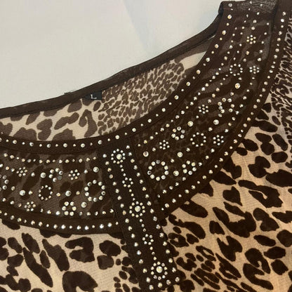 Leopard Print Embellished Top