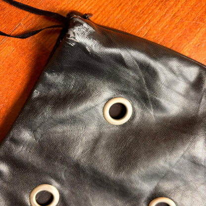 Leather Skirt with Eyelet Details