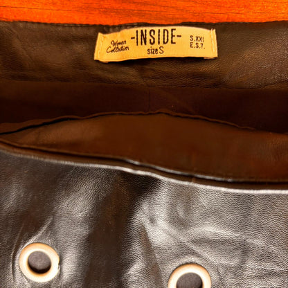 Leather Skirt with Eyelet Details