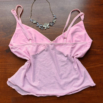 Pink Mesh Cami Top