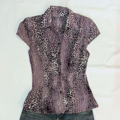Purple Leopard Print Top