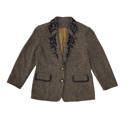 Vintage Tweed Embroidered Blazer