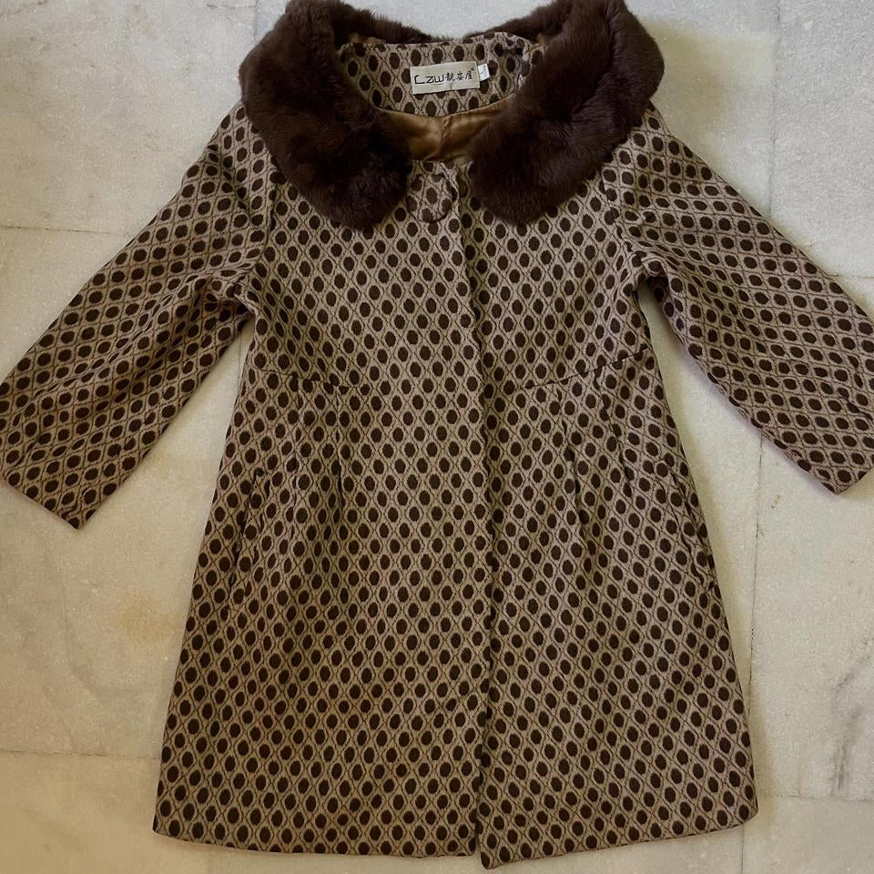 Rabbit Fur Woolen Peacoat