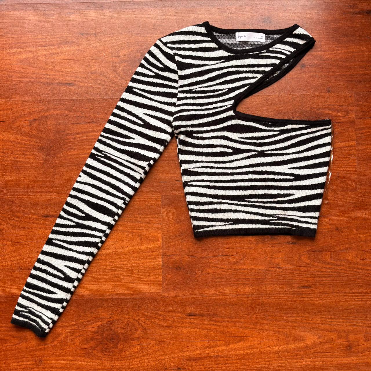 Zebra Print One Shoulder Top