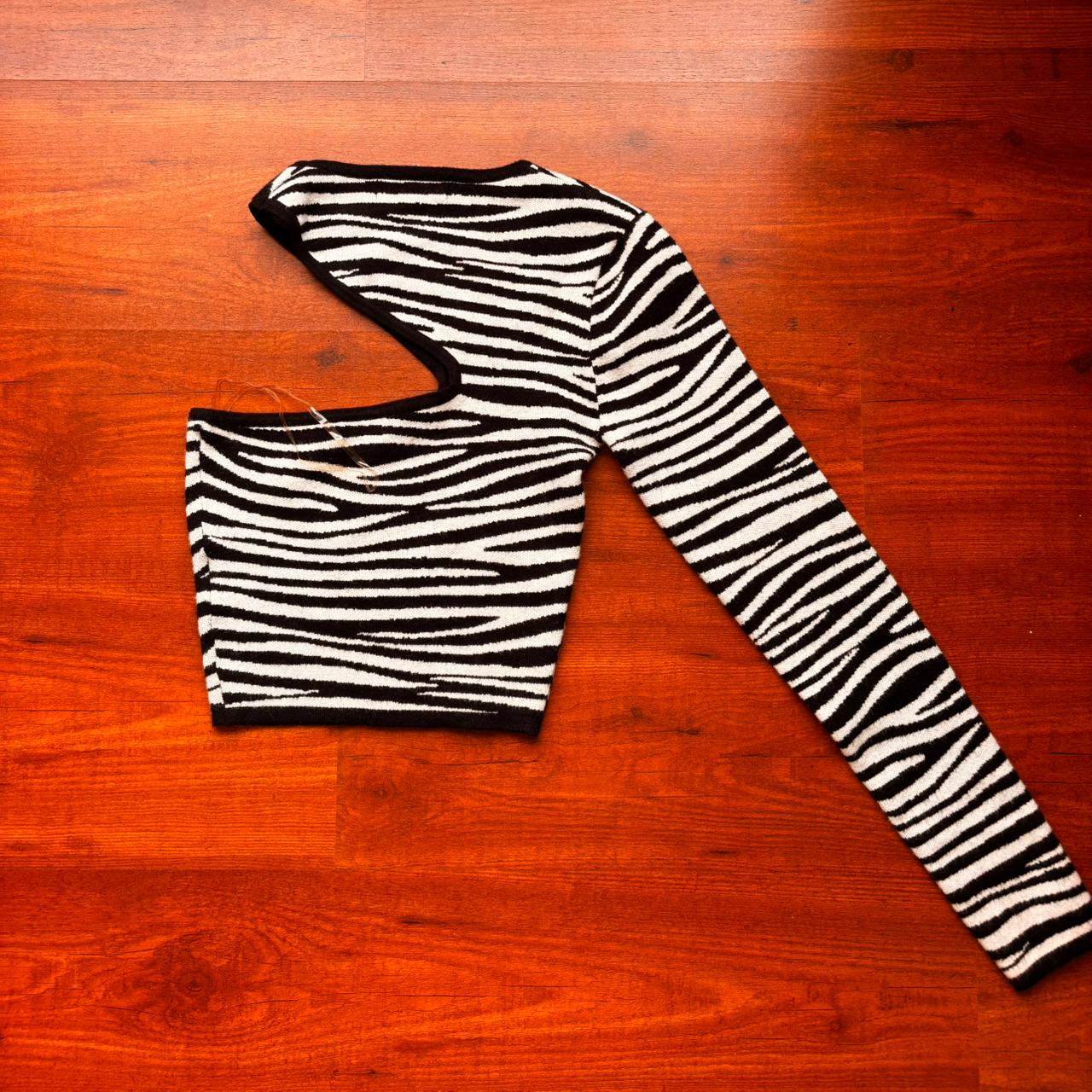 Zebra Print One Shoulder Top