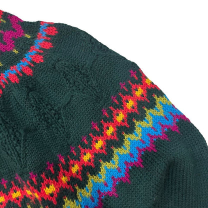 Vtg 80s Fair Isle Turtleneck Sweater