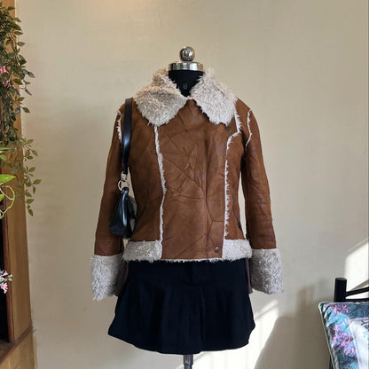 Brown Suede Fur Jacket