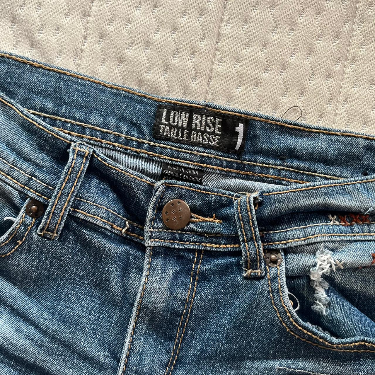 Low rise denim shorts