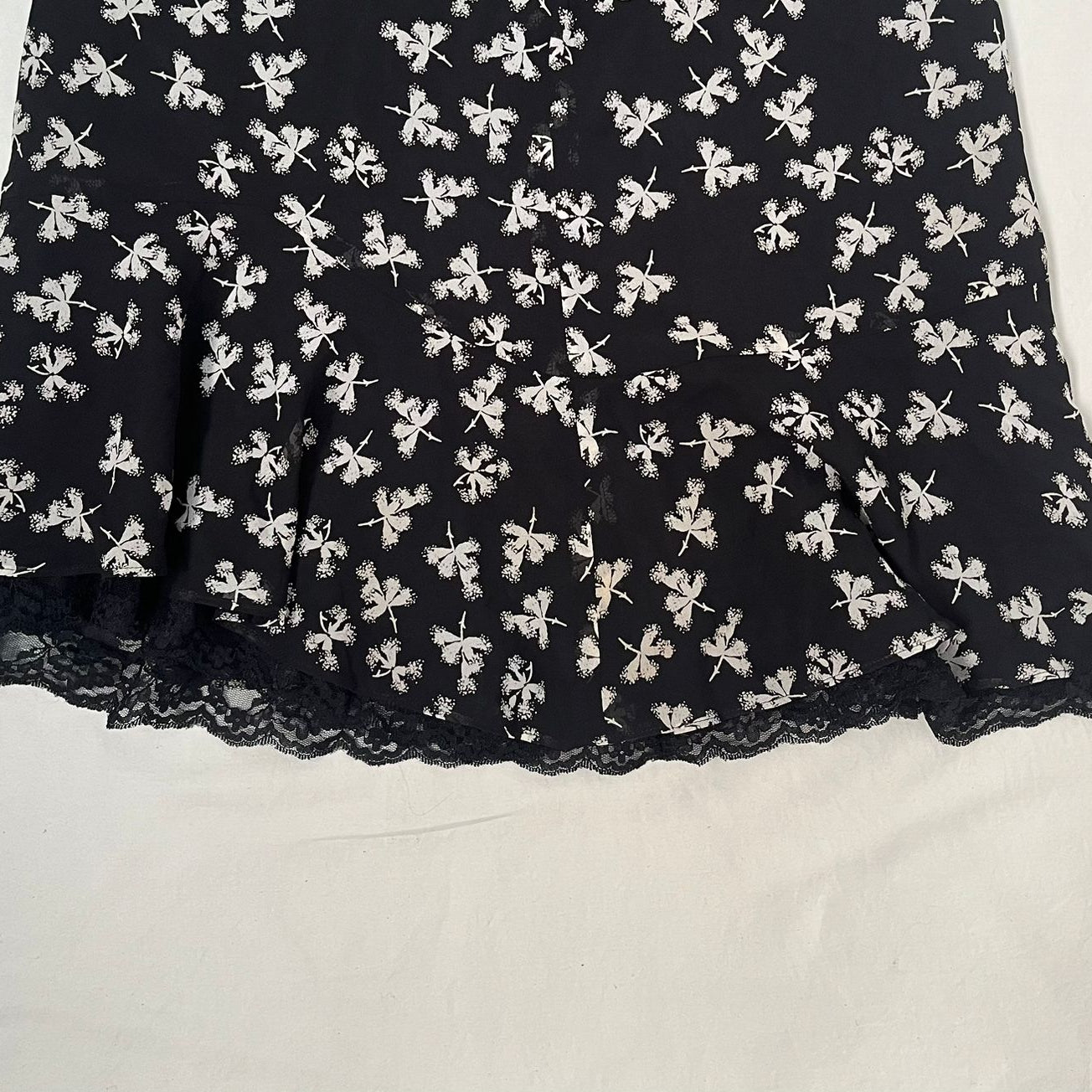 Floral Black Midi Skirt