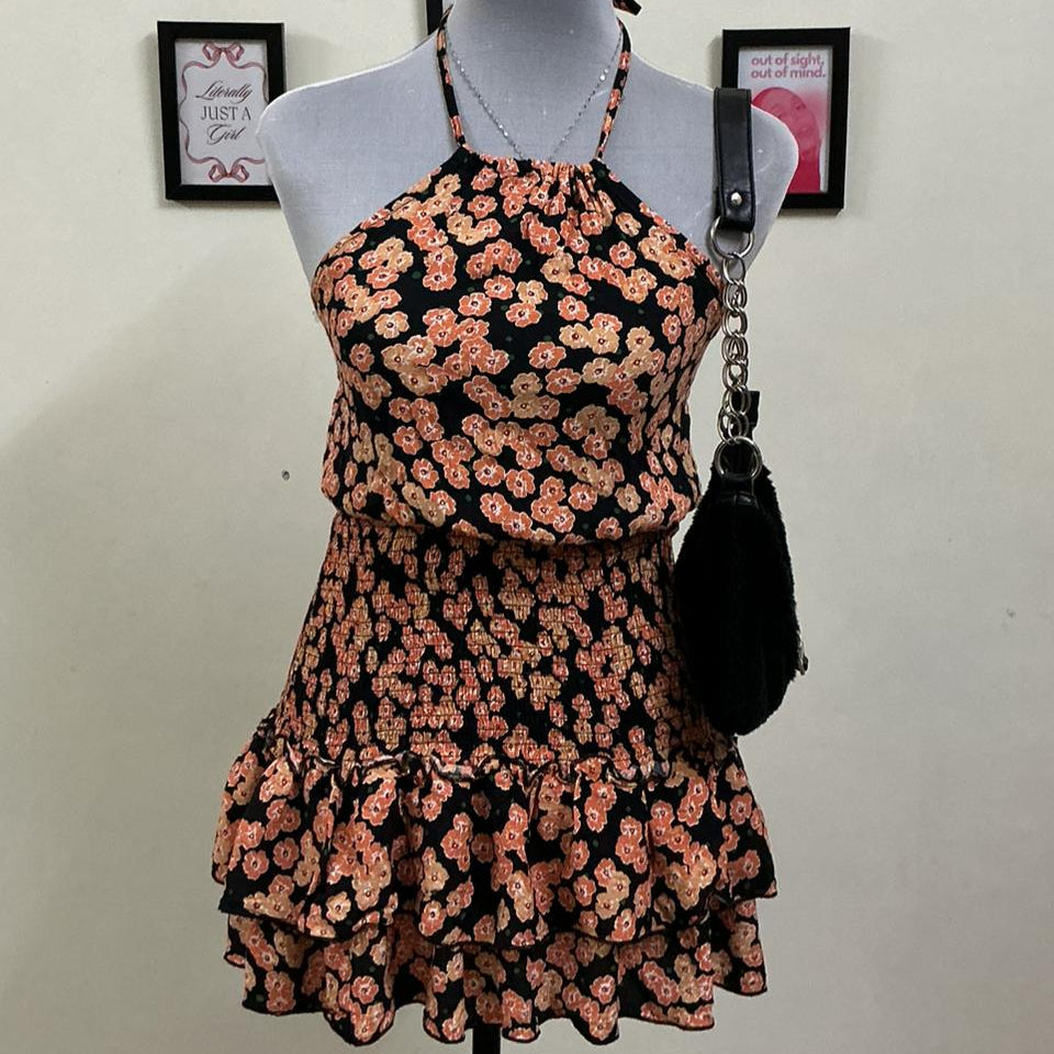 Floral Halter Neck Dress