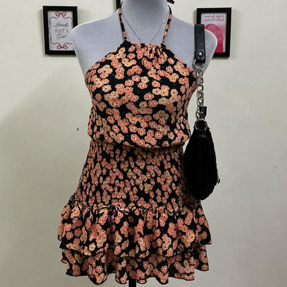 Floral Halter Neck Dress