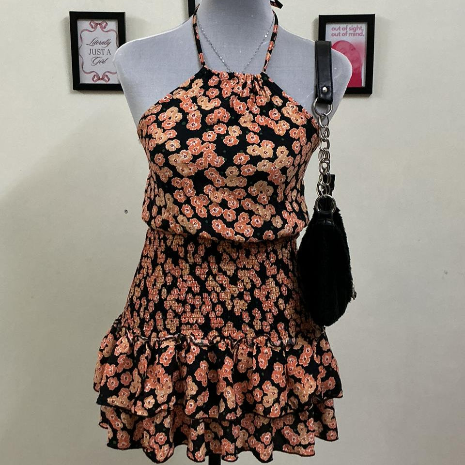Floral Halter Neck Dress